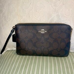Coach Signature Brown Wristlet